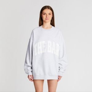NWT The Bar Varsity Sweatshirt Light Heather Gray L